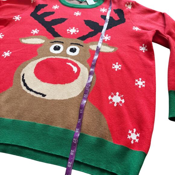 Holiday Reindeer Sweater Women's Sz 2XL XXL Red Green Christmas Ugly Party - Picture 6 of 9